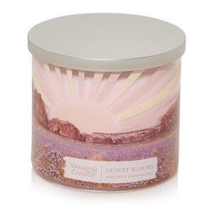 Yankee Candle Discontinued 14.5 Oz‎ Desert Blooms Candle Pink Glass Jar 3-wick